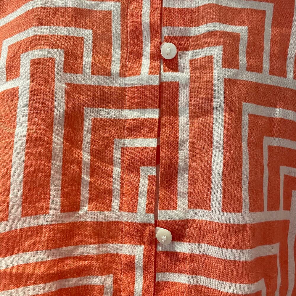 Chico's No-Iron Linen Enamel Maze Loop-Back Tunic Size 1 Medium - Picture 5 of 9